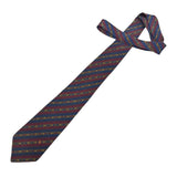 Celine Silk Red Blue Stripes Necktie