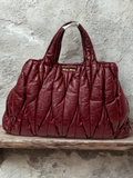 Miu Miu Matelassé Patent Leather Large Tote