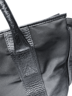 Salvatore Ferragamo Black Nylon And Leather Trim Business Briefcase Tote Bag