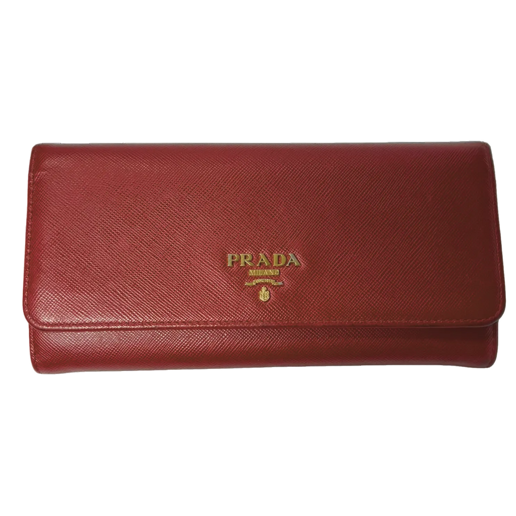 Prada 1MH132 Saffiano Leather Continental Flap Long Wallet