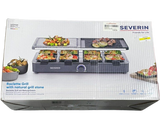 Severin RG 2371 Raclette Grill Natural Cooking Stone Smokeless Odourless With 8 NonStick Pans