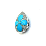 18KWG Turquois & Diamond Pendant