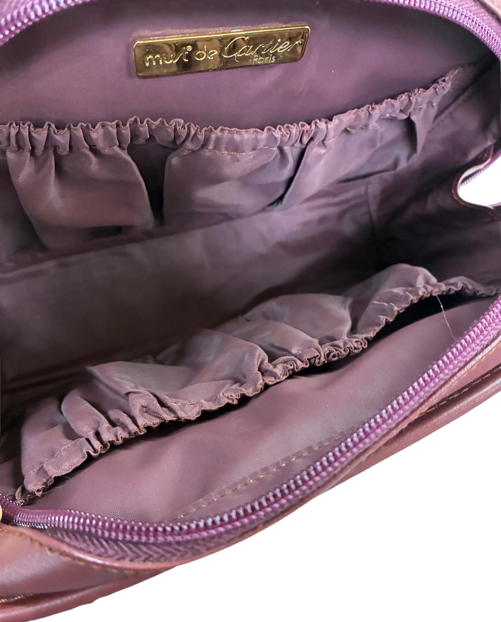 Cartier Must Line Burgundy Leather Clutch Bag
