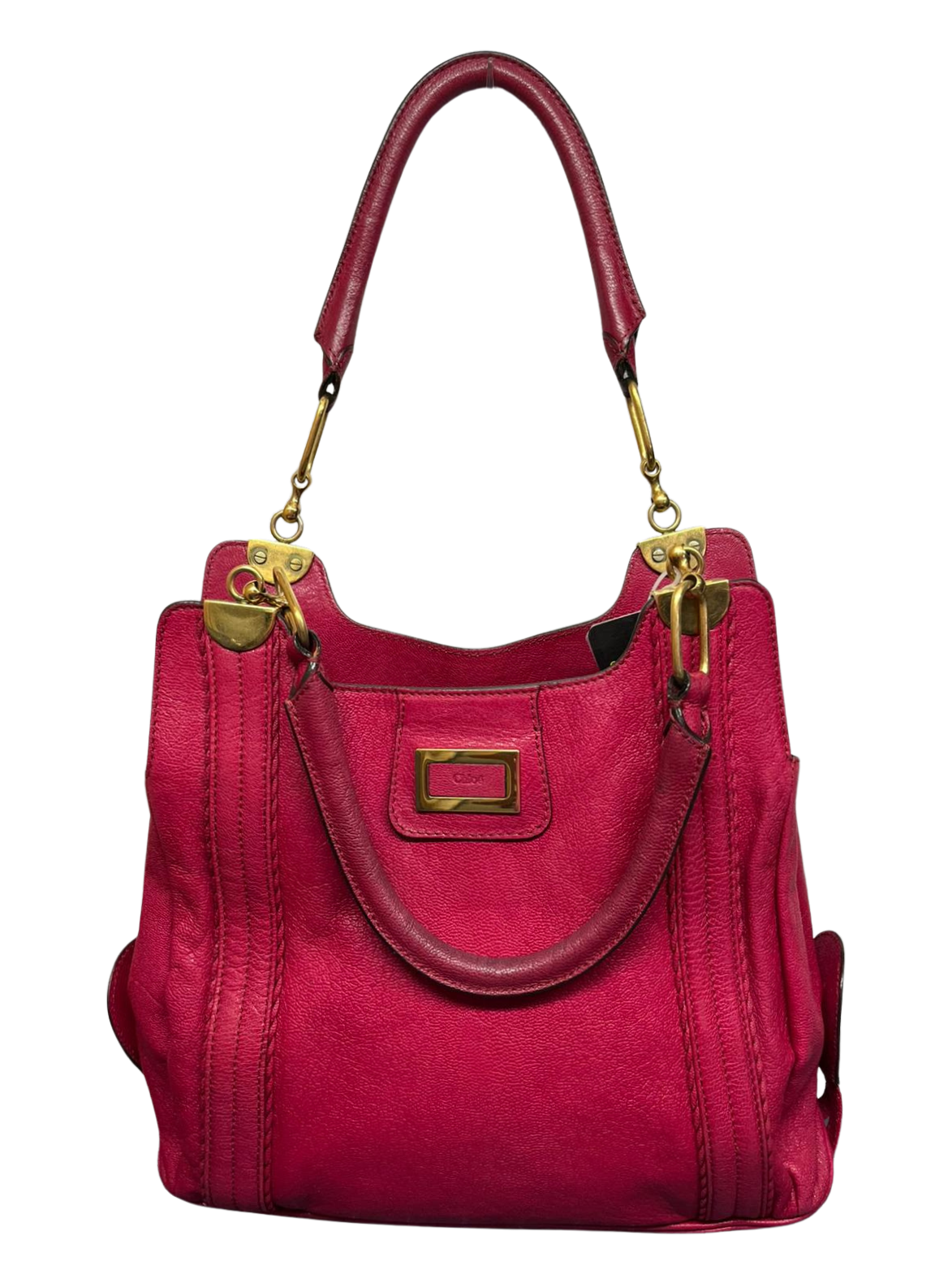 Chloe Irene Leather Tote Shoulder Bag Red Main image