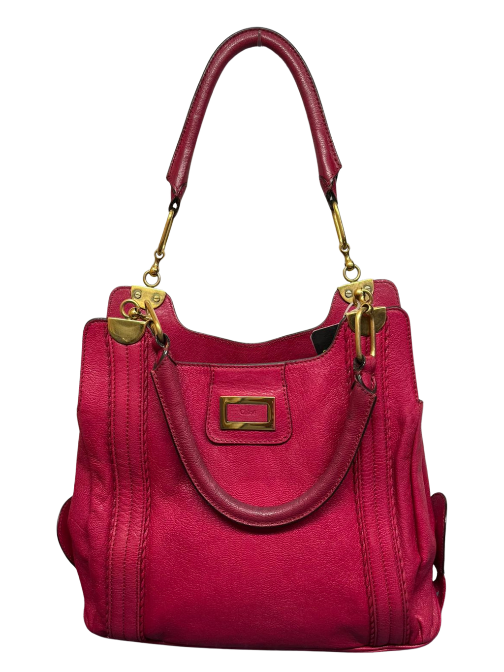 Chloe Irene Leather Tote Shoulder Bag Red