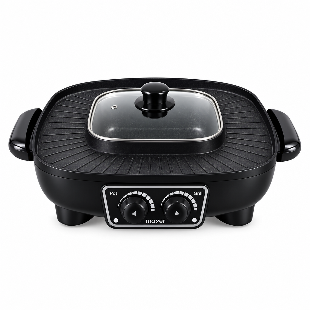 Mayer MMSB18  2in1 Multi Functional Electric Steamboat And BBQ Grill