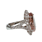 18KWG Pink Lab Grown Diamond Ladys Ring 8.34GM
