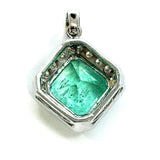 18KWG Emerald & Diamond Pendant