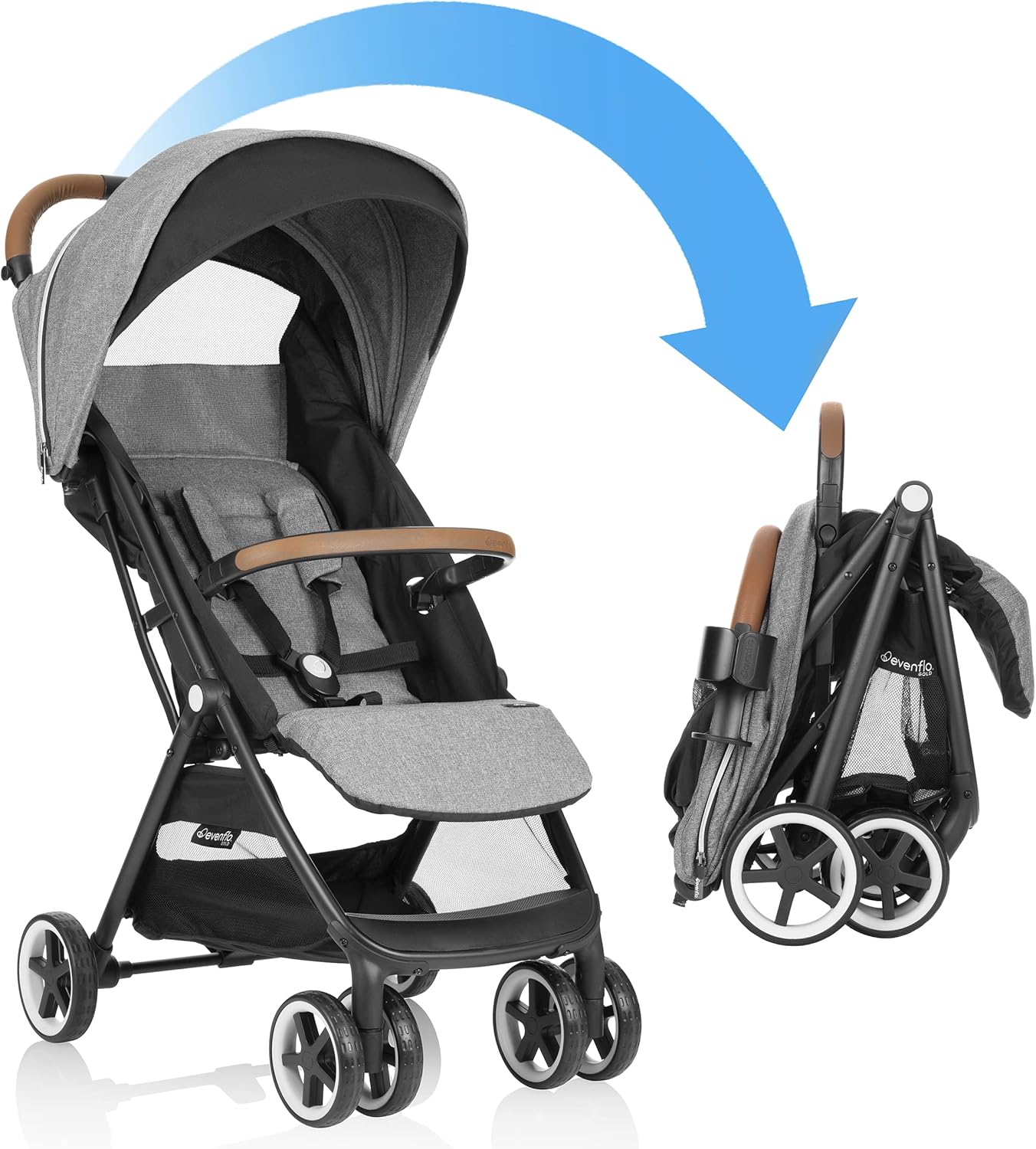 Evenflo GOLD Otto Self-Folding Stroller, Baby Carriage, Lightweight Stroller, Compact, Gravity Fold, Automatic, Fits Infant Car Seat, Baby Carriages, Light Stroller, Lightweight Travel Strollers Main image
