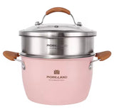 Mork And Land Stainless Steel Cooking Pot With Steamer 24cm