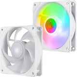 Cooler Master SickleFlow 120 V2 ARGB White Edition Square Frame Fan ARGB 3 Pin Customizable LEDs Air Balance Curve Blade Sealed Bearing 120mm PWM Control For Computer Case And Liquid Radiator