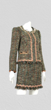 Mochino Green Tweed Skirt Suit (Made In Italy)