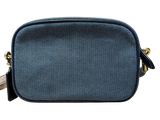 Coach Camera Bag Navy With Canvas Body And Leather Trim CJ848