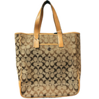 COACH 7069 Signature Canvas Leather Tote Bag