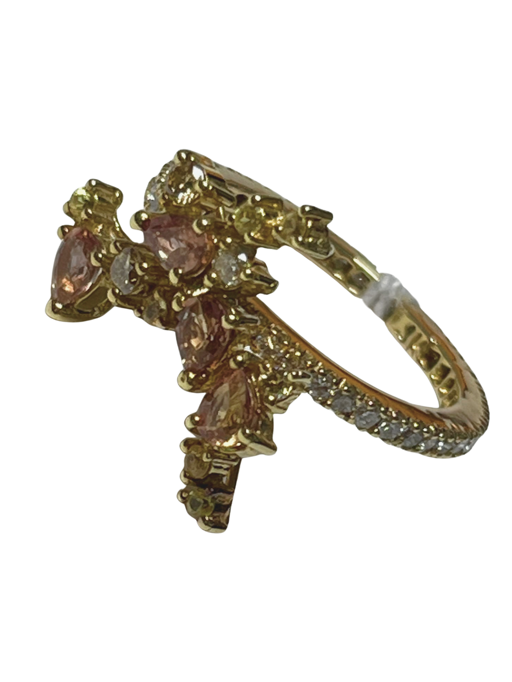 Yellow Gold Sapphire With Diamond Ring 3.7G