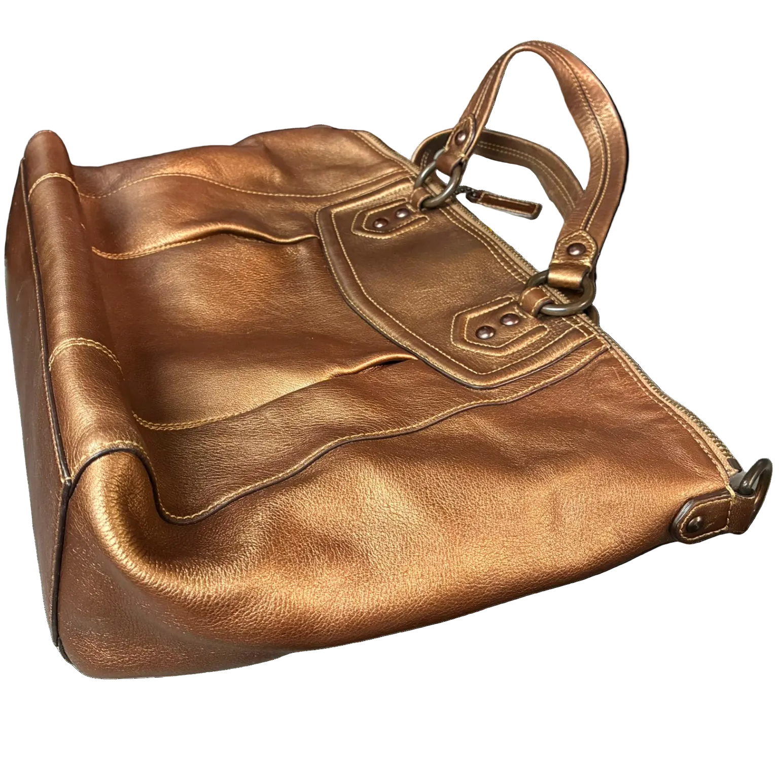 Coach Madison Bronze Leather Satchel