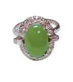 PT850 Jade With Diamond Ring 4.9G Size 8