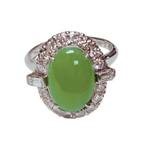 PT850 Jade With Diamond Ring 4.9G Size 8
