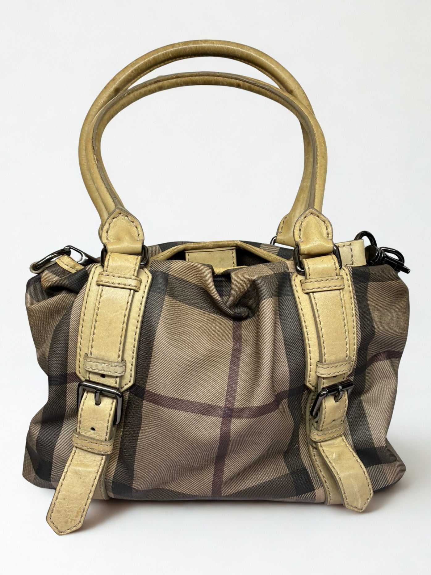 Burberry Smoked Check Coated Canvas Northfield Tote Bag Beige And Brown Secondary image