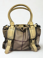 Burberry Smoked Check Coated Canvas Northfield Tote Bag Beige And Brown
