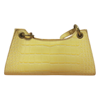 Apede Mod Yellow Croc Embossed Shoulder Bag