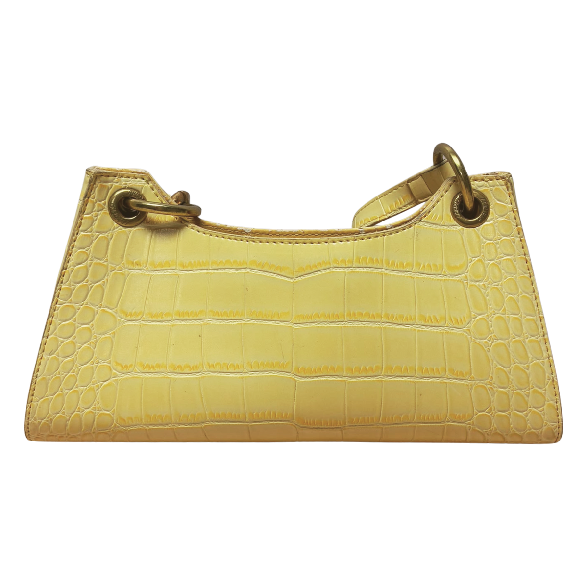 Apede Mod Yellow Croc Embossed Shoulder Bag