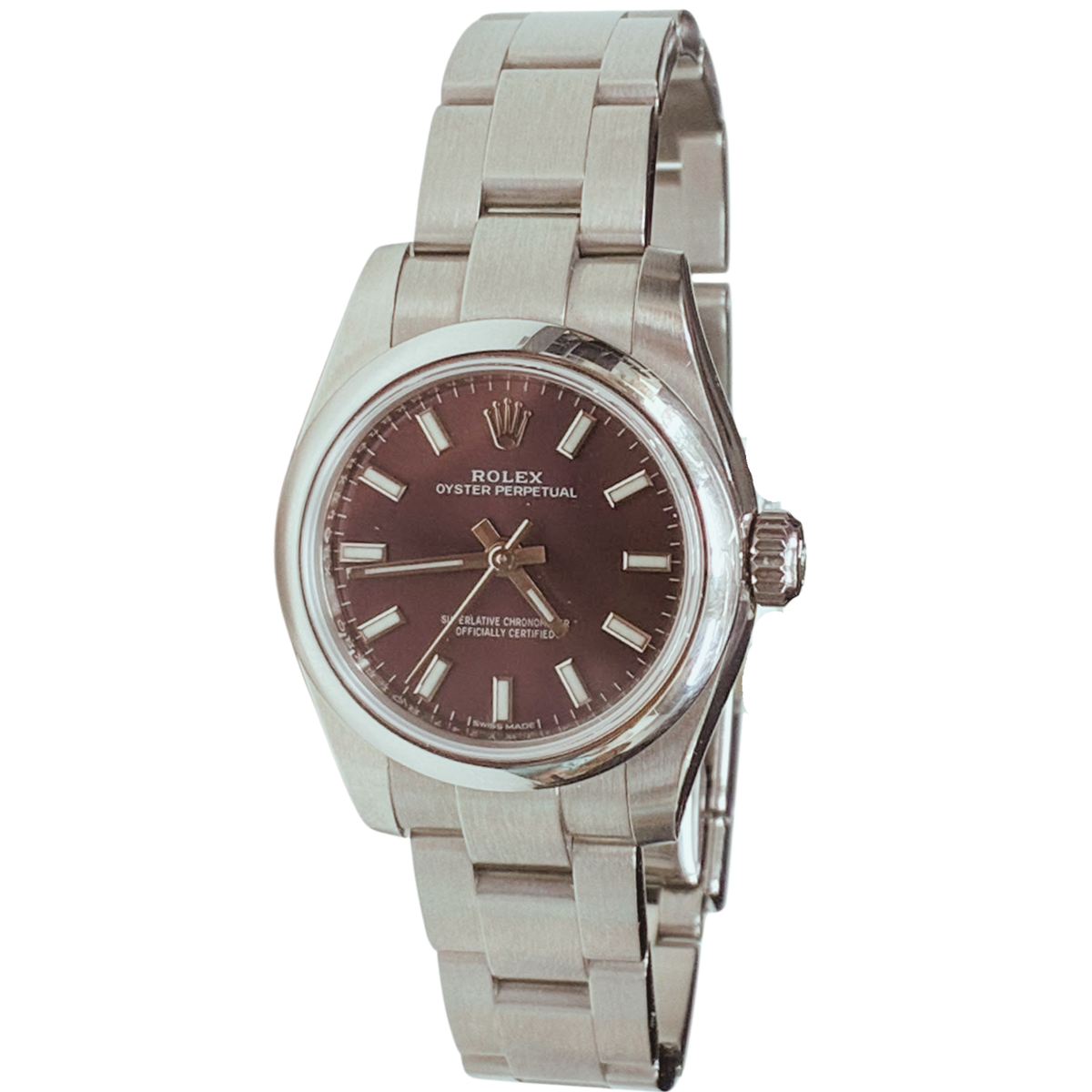 Rolex 176200 Oyster Perpetual Red Grape Sunray Dial Main image