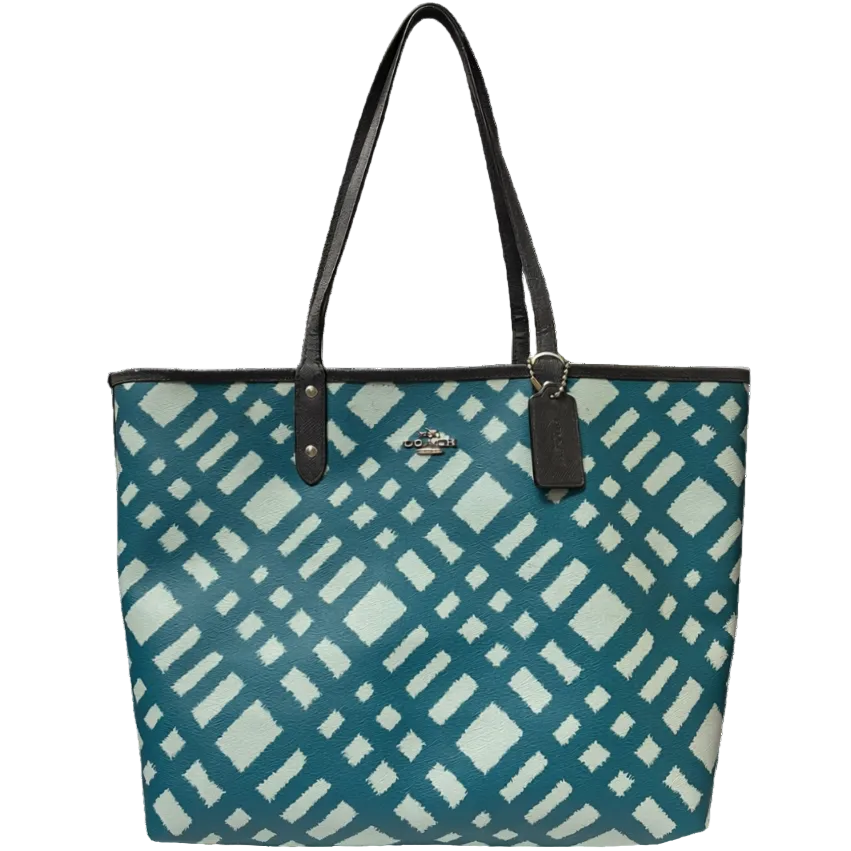 Coach Wild Plaid City Tote Reversible