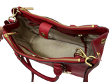 Michael Kors Sutton Medium PVC Satchel Bag Dark Red