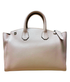 Bally Sommet ZIP Logo Engraved Leather 2way Handbag Shoulder Bag Pink Beige