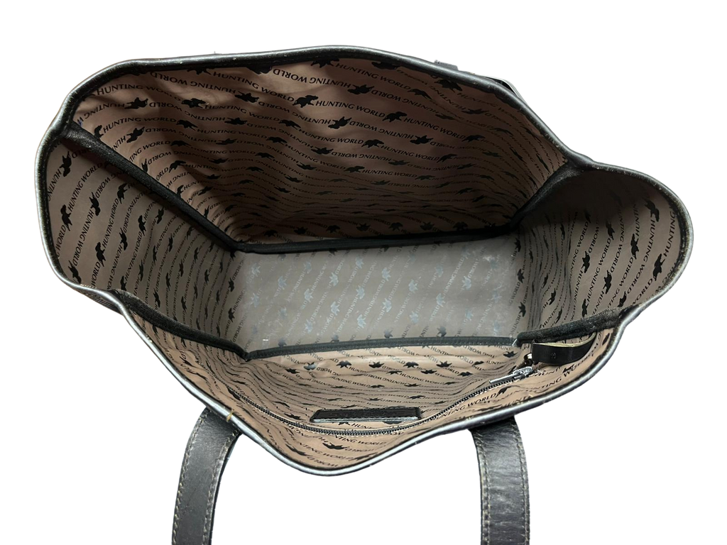Hunting World Tote Bag Canvas And Leather Black