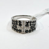 18KWG Diamond And Black Diamond Ring