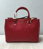 Michael Kors Sutton Medium PVC Satchel Bag Dark Red