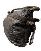 Burberry Dark Brown Leather Front Pocket Hobo