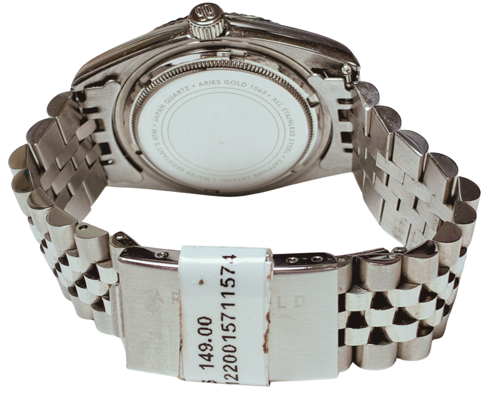 Aries Gold G 1068 Heritage Series Glitter Silver Stainless Steel Strap Watch