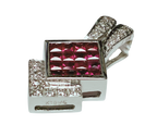 18KWG Ruby With Diamonds Pendant 2.8G