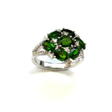 750WG Green Tourmaline & Diamond Ring