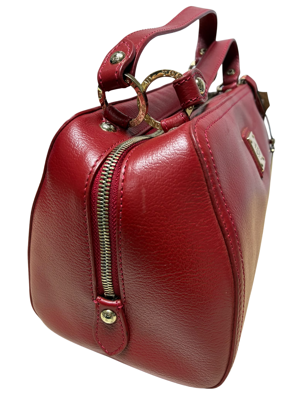 Tocco Toscano TS241011 Red Leather Top Handle Shoulder Bag