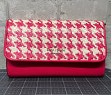 Kate Spade Darcy Chain Wallet Crossbody Pink Houndstooth
