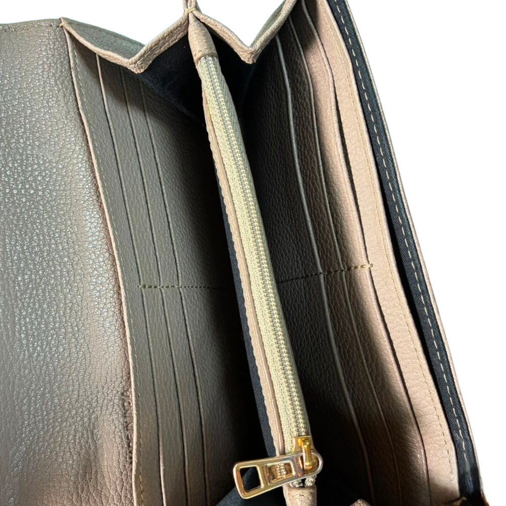 See By Chloe Hana Long Wallet Pebbled Leather Signature Braided O Ring And Dangling Key Charms