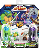 Akedo Legends of Teenage Mutant Ninja Turtles. Mini Battling Warriors Versus Pack Leonardo Vs Rocksteady