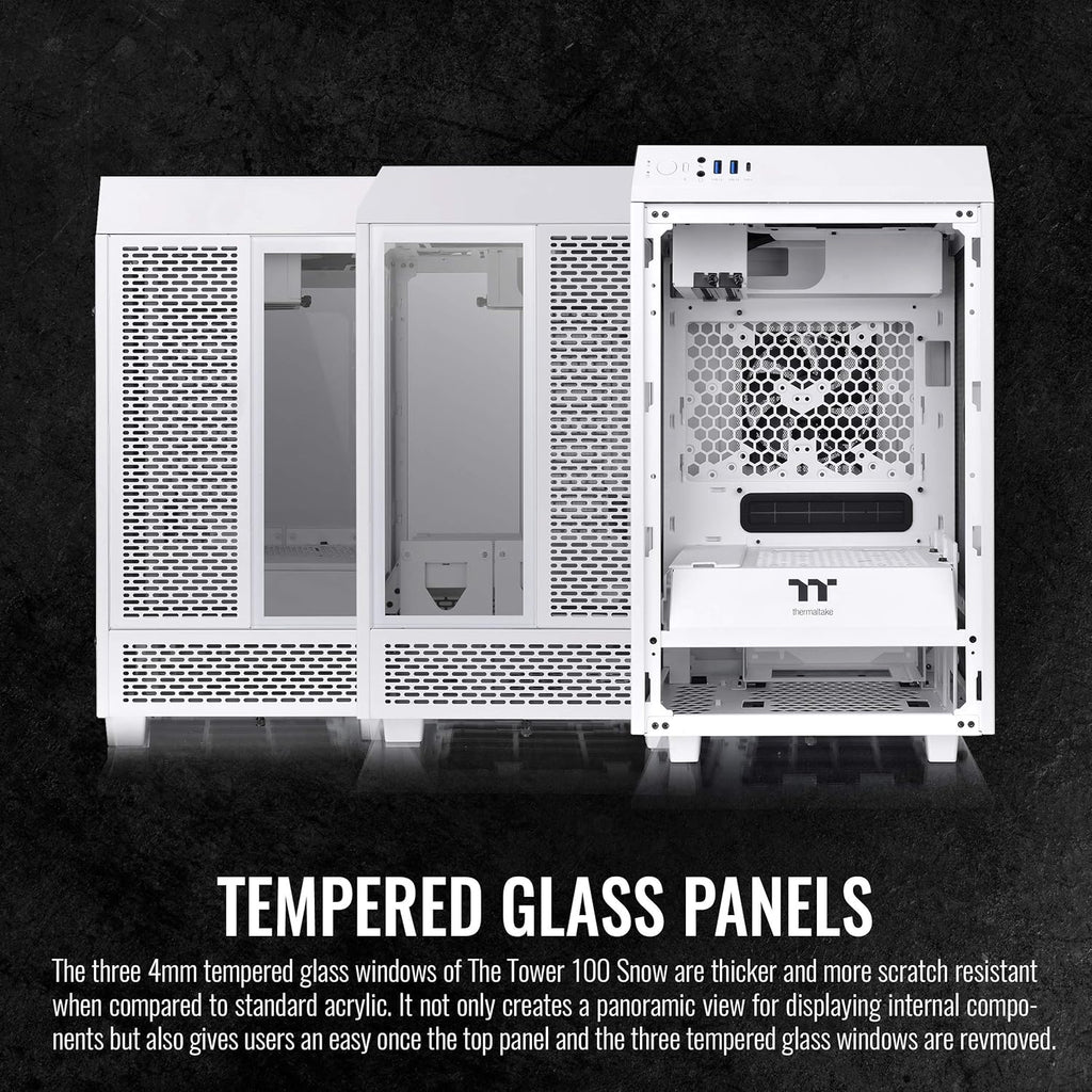 Thermaltake Tower 100 Snow Edition Tempered Glass Mini Tower Computer Chassis For Mini ITX