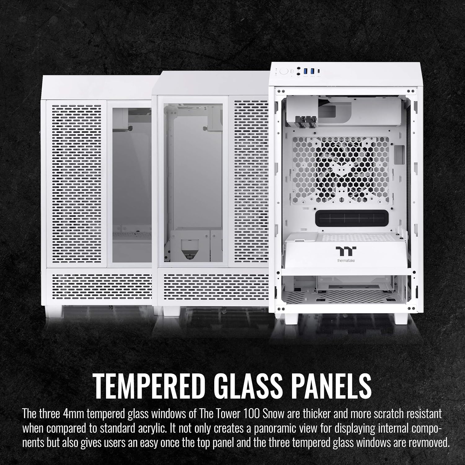 Thermaltake Tower 100 Snow Edition Tempered Glass Mini Tower Computer Chassis For Mini ITX