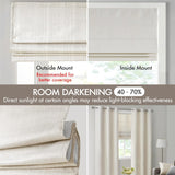 Madison Park Galen Cordless Roman Shades Fabric Privacy Single Panel Darkening Energy Efficient Thermal Insulated Window Blind Treatment for Bedroom Living Room Decor 35 x 64 Ivory