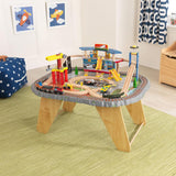 KidKraft Transportation Station Wooden Train Set And Table