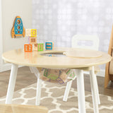STORAGE TABLE W/2CHAIRS-WHITE/NATURAL KIDKRAFT 778/27027