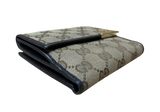 Gucci 257015 Beige GG Canvas French Flap Wallet