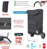 dbest products Cooler Trolley Dolly Black Insulated Cooler Bag Folding Collapsible Rolling Shopping Grocery Tailgating Cart