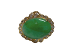 850YG Jade And Diamond Ring 7.6GM