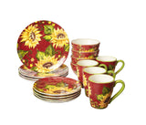 Certified International Sunset Sunflower 16 pc Dinnerware Set, Service for 4